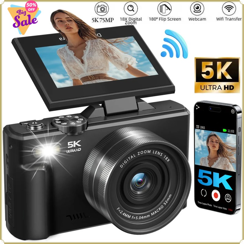 Photography Nature Images - 75MP Digital Camera 180° Flip Screen