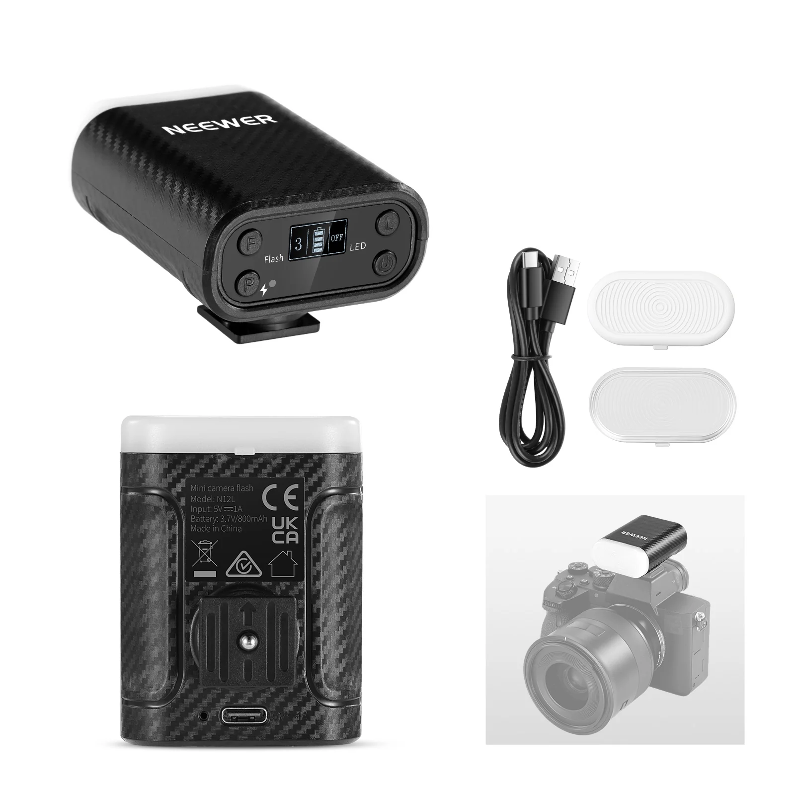 Speedlite Flash External - NEEWER N12L Mini Portable Speedlite Flash