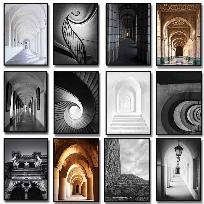 Photography Architecture - Modern Abstract Black and White Aesthetic