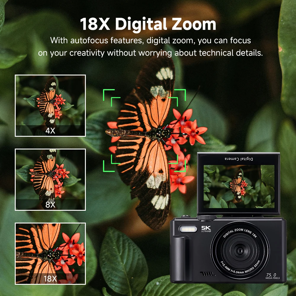 75MP Digital Camera 180° Flip  - огляд і ціна Photography Nature Images