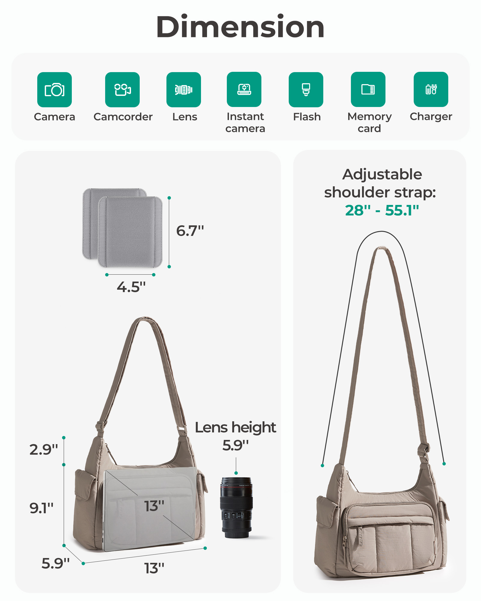 BAGSMART 2 in 1 Camera Sling B - огляд і ціна Photography Digital