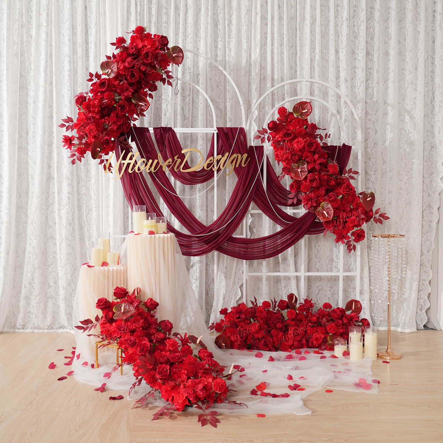 Uflower Red Flower Row Wedding - огляд і ціна Photography Graduation