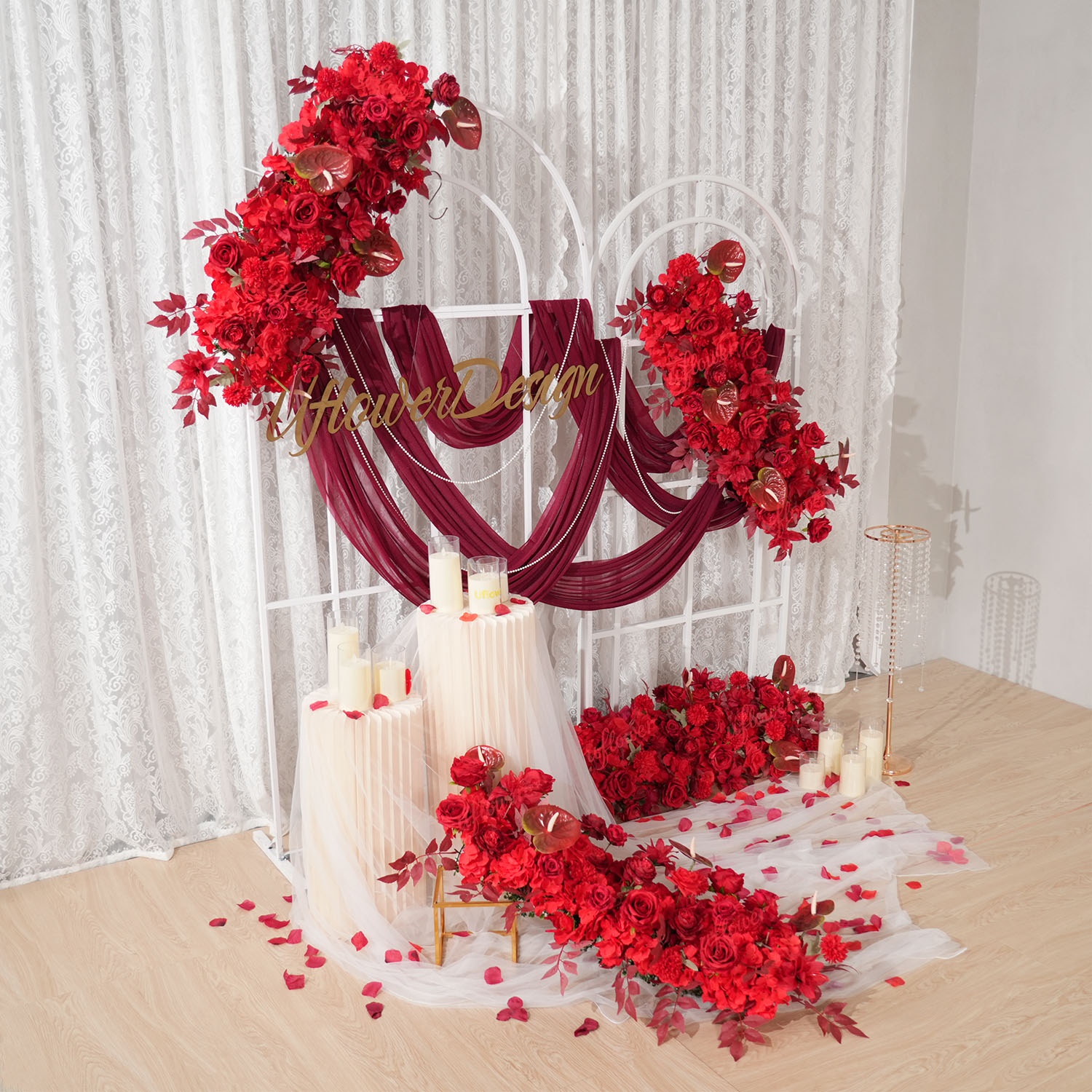 Uflower Red Flower Row Wedding - огляд і ціна Photography Graduation
